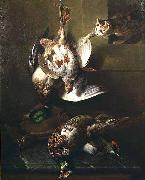 Francois Desportes A Cat Attacking Dead Game Spain oil painting artist